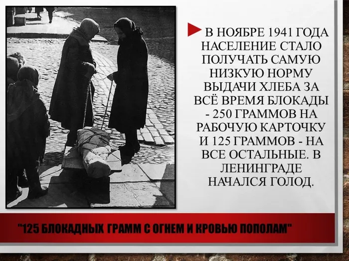 слайд к теме Блокада Ленинграда